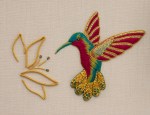Hummingbird in Silk & Gold by Susan O'Malley