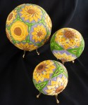 Sunflowers, Japanese Temari by Dawn Pollard