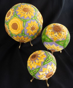 Sunflowers, Japanese Temari by Dawn Pollard